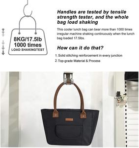 Heopono – <span class=keywords><strong>sac</strong></span> à main thermique pour adulte, fourre-tout de déjeuner isolé imperméable pour <span class=keywords><strong>femme</strong></span>, avec doublure sans BPA - Product Image 5