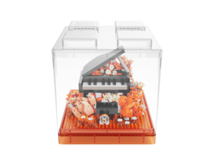 PinZhiXing Fleur Et Instruments De Musique Piano guitare <span class=keywords><strong>jazz</strong></span> sax Blocs De Construction Ensembles Cadeaux De Noël Articles - Product Image 2