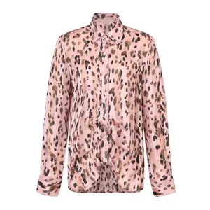 2024 женская одежда на заказ летние топы розовые абстрактные животные Леопардовый принт Большие размеры Блузки Рубашки женские модные