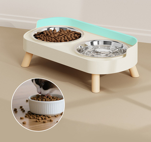 Anti-Tip Stainless Steel Double Pet Bowl for Cats <b>Dogs</b> Eco-Friendly Design Prevents Spillage Cervical Vertebrae Injury - Product Image 5
