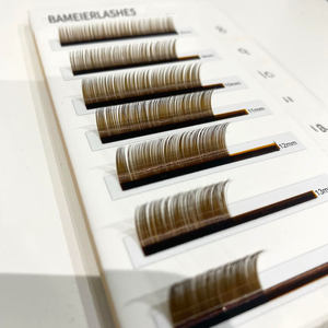 Fibra de alta calidad. 03 Cachemira negra mate Volumen esponjoso oscuro Faux Mink Easy Fan Bandeja para extensiones de pestañas - Product Image 2