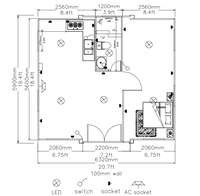 Maison de conteneur extensible compacte de 20 pieds conception pliante en acier pour les bureaux d'arrière-cour urbains hôtels villas usage domestique