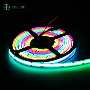 Adressable COB Chasing Running 720led RGBIC COB LED Tape 12v 24v APP Control Smart RGB COB LED Strip Light for Home Room Decor