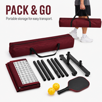 Kit de filet de pickleball portable avec filet résistant aux intempéries, tubes en acier détachables et sac de rangement pratique