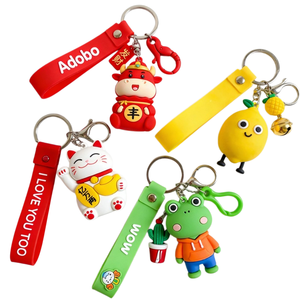 Custom Logo 2D 3D Souvenir Silicone Rubber Key Holder Keyring Personalized Soft PVC Cute Cartoon Anime Keychain for <strong>Purse</strong> Charms - Product Image 1