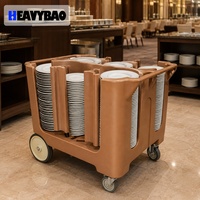 Chariot de rangement pour vaisselle en plastique Heavybao pour restaurants et hôtels, porte-assiettes réglable