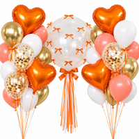 Ensemble de 46 ballons en papier avec nœuds, bulles et cœurs pour la décoration de mariage, d'anniversaire et de fête de la Saint-Valentin