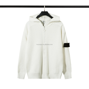 Suéter de Punto con Capucha y Cremallera ST* de Invierno, con Logotipo Bordado, Suéter Informal de Algodón Puro para Hombre <span class=keywords><strong>SLAND</strong></span> - Product Image 4