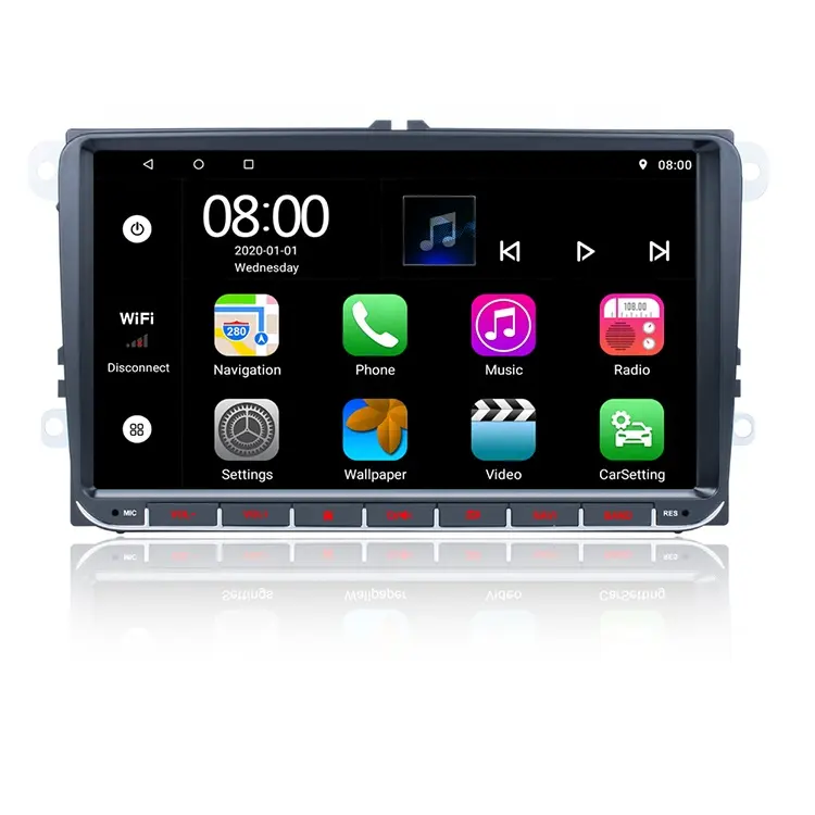 Radio con GPS para coche, reproductor con Android 10, pantalla IPS, 2 Din, 9 pulgadas, USB, sin DVD, pantalla táctil, para VW
