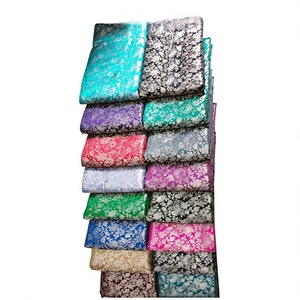 Premium Quality Eco-Friendly Stain Resistant Medium Weight Brocade Jacquard Silk Fabric Floral Woven Pattern Bedding Girls - Product Image 1