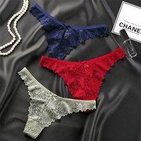 Nueva Tanga de encaje sexy transpirable de cintura baja cómoda entrepierna de algodón ropa interior de mujer