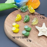 Manna Fresh Fruit Themed Resin Simulation Lemon Slices Orange Charm DIY Anting, Kalung, Gantungan Kunci, Tas Tangan