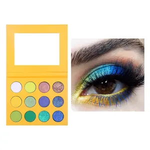 Melhor Sombra Private Label 9 Cores Metallic Powder Shimmer Eyeshadow Palette Maquiagem