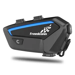 FreedConn FX 4-6骑手全双工摩托车头盔蓝牙组对讲1000米无线免提防水