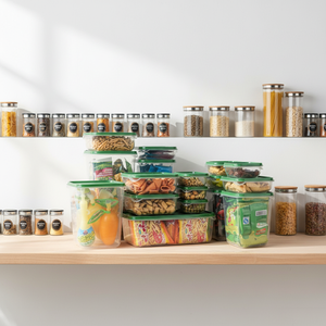 Juego de Cocina de 17 Piezas, Recipientes Duraderos de Plástico para Almacenamiento de Alimentos, Tapas Transparentes, Diseño Apilable, Recipientes Sellados para - Product Image 2