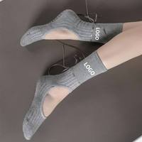 Chaussettes de sport antidérapantes pour femme, design personnalisé, pour yoga, pilates et football, avec revers tricoté numérique, taille haute
