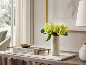 Vaso Conico in Marmo NANWEI Golden Spider, Pietra Naturale Beige con Venature a Ragnatela, Vaso per Fiori Affusolato per Soggiorno e Arredamento Casa - Product Image 6