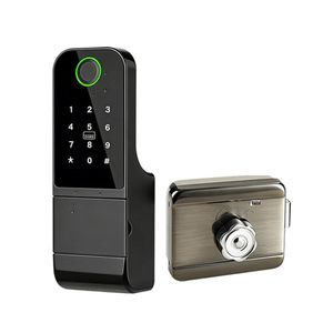 ล็อคประตูด้วยลายนิ้วมืออัจฉริยะพร้อมการรูดบัตรและรหัสผ่าน สแตนเลสสตีล ใช้พลังงานจากแบตเตอรี่ สำหรับประตูโลหะ กันน้ำสำหรับใช้งานกลางแจ้ง - Product Image 1