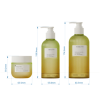 Taolin Pack - Vente Flash : Ensemble de contenants rayés pour shampoing et gel douche, produits de soin et de toilette, PETG PP 200-300ml