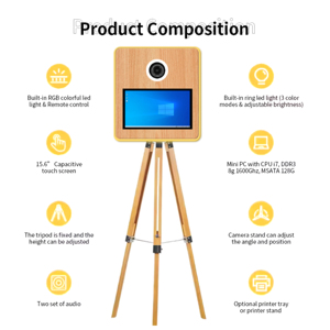Stampante Fotografica Retro con Schermo Touch da 15.6 Pollici, Supporto Triangolare, Windows 8+256G, Modello 2025 - Product Image 3