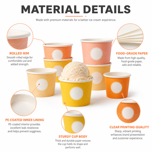 Coppette per Gelato di Alta Qualità, Bicchieri di Carta Personalizzati per Gelato, Imballaggio per Alimenti e Bevande, Confezioni per Gelato - Product Image 3