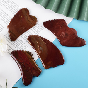 Pietra Gua Sha in Diaspro Mookaite Personalizzata Huiying, Forma a Fulmine, Strumento per Massaggio Facciale, Viso, Collo e Mani - Product Image 3