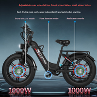 Sepeda Listrik Ban Gemuk 20 inci Dual Drive Baterai Lepas Pasang 20Ah 2000W