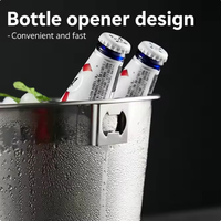 Nouveauté : Seau à glace portable en acier inoxydable 6L avec poignée, design moderne, pas cher pour bar, logo personnalisable OEM