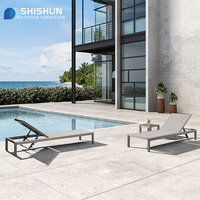 Chaise longue de plage et de piscine moderne en aluminium pour l'extérieur, idéale pour les parcs et les hôtels, durable et écologique, mobilier de jardin pour villas