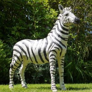 जीवन के आकार के राल फाइबरग्लास ज़ेबरा प्रतिमा उद्यान उद्यान सजावट; सुरुचिपूर्ण पशु मूर्तिकला - Product Image 4