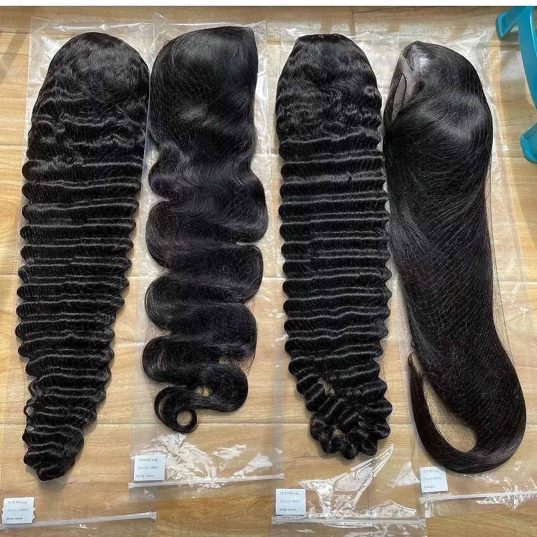 Capelli brasiliani onda riccia profonda parrucche anteriori del merletto dei capelli umani HD parrucca frontale del merletto fornitore Glueless Full Hd parrucche del merletto per le donne nere