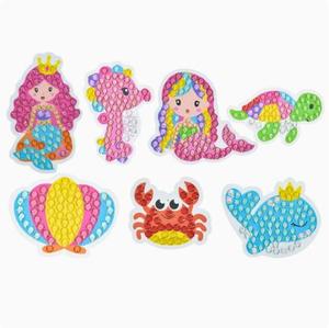 Pegatinas de Pintura Acrílica con Diamantes de Imitación de Animales de Dibujos Animados XIXI con Marco, Kit de Arte Infantil DIY con Diseño de Sol y Arcoíris - Product Image 1