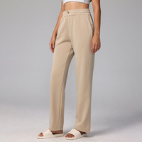 Último Diseño DePantalones De Cintura Alta Para Mujer Tela, Yoga Pantalones, Deportes, Informal, Pierna Recta, Cintura Elástica