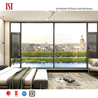 Ventanas abatibles de aleación de aluminio templado de diseño Visual ultra ancho de marca superior Aislamiento insonorizado Biseles estrechos Cortina de persiana