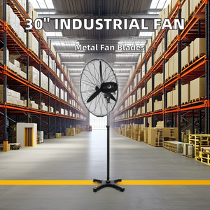 Ventilateur industriel sur pied puissant 750 W, haute puissance, extérieur, commande mécanique, 3 vitesses, conception métallique robuste, offre un flux d'air puissant - Product Image 5