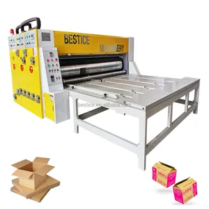 Gegolfd Papier Karton Print Sleuf Stans-Snij Machine Industrie Dozen Maken Flexo Printer Vouwen Stans Snijmachine