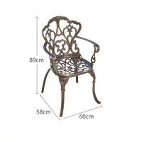 Chaise de patio extérieure imperméable rétro de style industriel moderne et durable avec découpe détachable Chaise en métal pour usage domestique