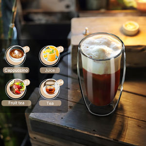 Vaso de Vidrio Borosilicato de Doble Pared Transparente de 450 ml (15 oz), Resistente al Calor, Apto para Lavavajillas, Libre de BPA, Sin Condensación, para Café Helado - Product Image 4