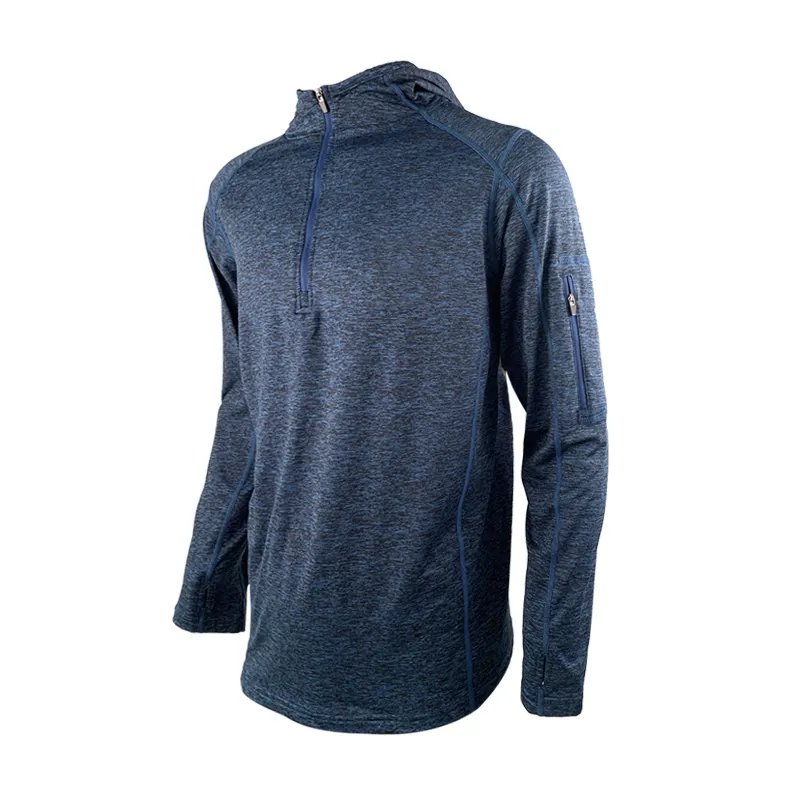 Custom sports adult t-shirts Long sleeve fitness men zip pullover hoodie