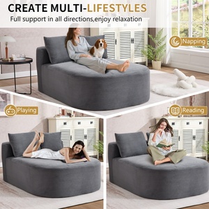 Chaise longue 67,5'' avec siège large de 46'', <span class=keywords><strong>canapé</strong></span>-<span class=keywords><strong>lit</strong></span> surdimensionné en velours côtelé pour intérieur, <span class=keywords><strong>canapé</strong></span> convertible unique extensible - Product Image 4
