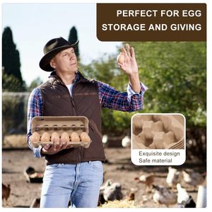 Lot de 24 cartons d'<span class=keywords><strong>oeufs</strong></span> en pâte de papier naturel vides solides et robustes réutilisables - Product Image 4