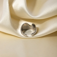 Bagues ouvertes élégantes en acier inoxydable couleur argent, motif vague irrégulière, bijoux au design de niche, bagues géométriques minimalistes pour femmes