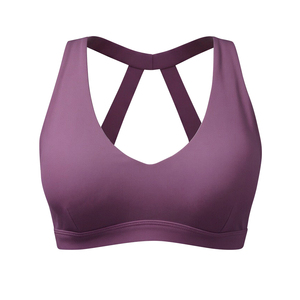 Soutien-gorge de <span class=keywords><strong>sport</strong></span> <span class=keywords><strong>sexy</strong></span> pour <span class=keywords><strong>femme</strong></span>, écologique, maintien élevé, respirant, séchage rapide, col en V, bretelles croisées, intégré - Product Image 2