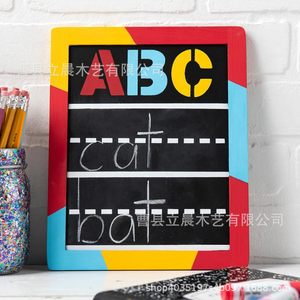 Tableau noir rectangulaire double face en bois à motif irrégulier, mini tableau noir de bureau pour messages écrits à la main, usage domestique - Product Image 3