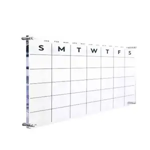 Vente en gros Calendrier <span class=keywords><strong>mural</strong></span> <span class=keywords><strong>hebdomadaire</strong></span> perpétuel acrylique transparent avec tableau blanc gomme à sec pour la planification et l'organisation - Product Image 1