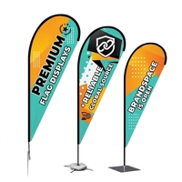 Drapeaux publicitaires personnalisés en polyester imprimés par sublimation avec logo, tailles ajustables pour entreprises