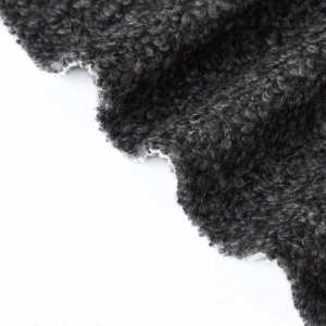 Nouvel arrivage : Tissu en mélange de laine bouclée de haute qualité, gris foncé, idéal pour manteaux, robes et costumes - Product Image 1