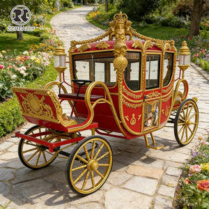 Voitures de tourisme de style carrosse royal pour mariage, véhicules à roues tirées, chariot rétro, en vente, OEM - Product Image 2