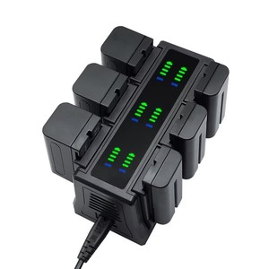 Chargeur de batterie NP-F durable à 6 canaux avec plaques de charge interchangeables pour batteries d'appareil photo Sony Canon <span class=keywords><strong>Nikon</strong></span> NP-FW50 LP-E17 EN-EL14 - Product Image 2
