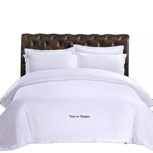 Parure de lit unie en coton 100% écologique 300 fils/pouce² anti-boulochage personnalisable pour hôtels, taille <span class=keywords><strong>Queen</strong></span> - Product Image 2